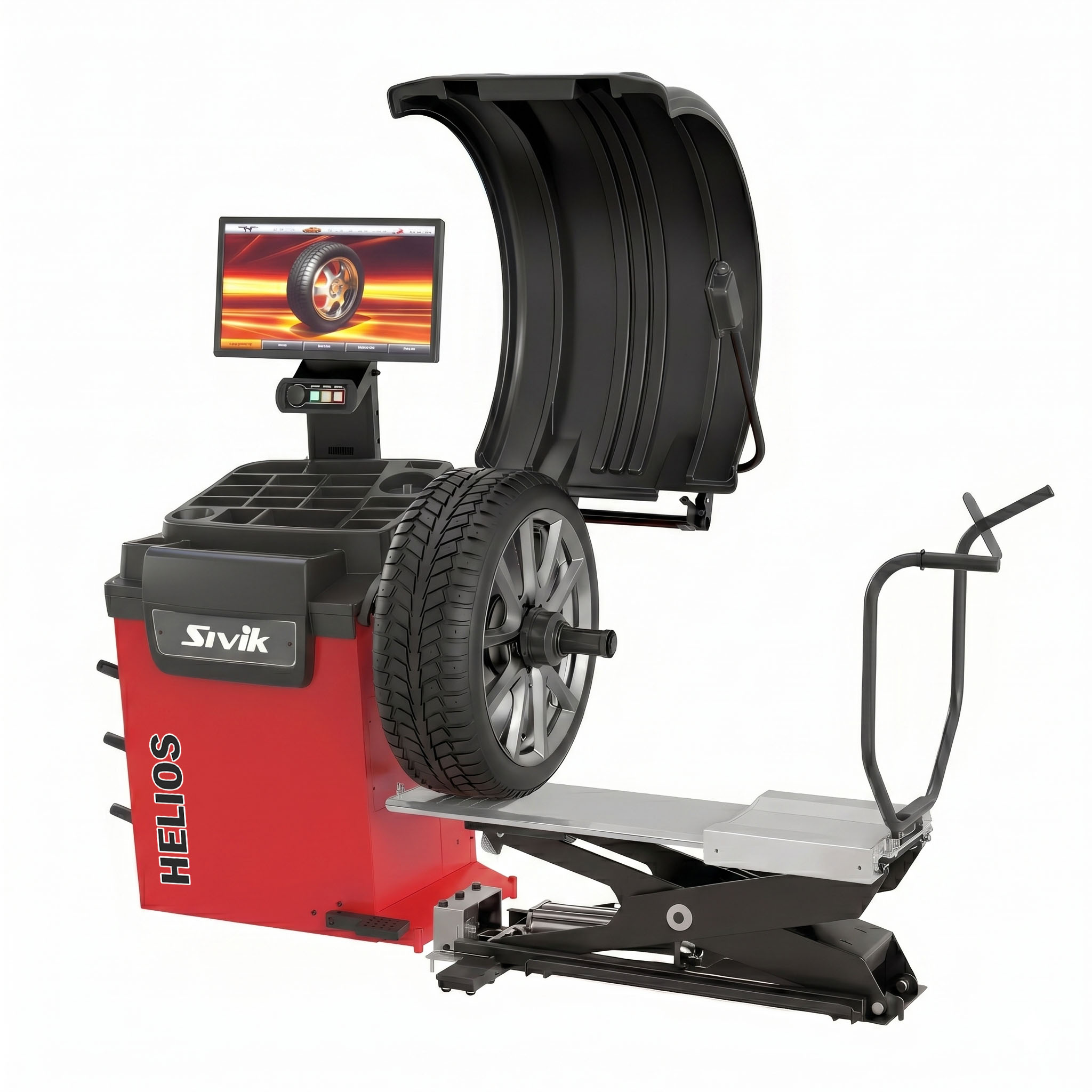 máy cân bằng lốp sivik helios và nâng lốp ks-239